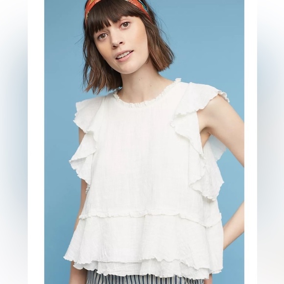 Maeve Tops - Maeve Anthropologie Cascade Ruffle Top